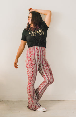 Bella Printed Bell Bottoms