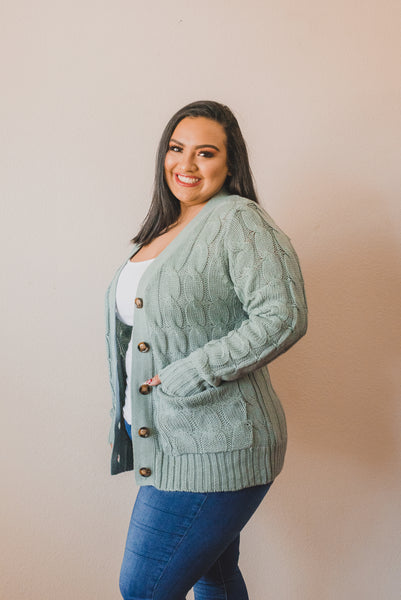 Charlotte Cable Knit Button Down Cardigan