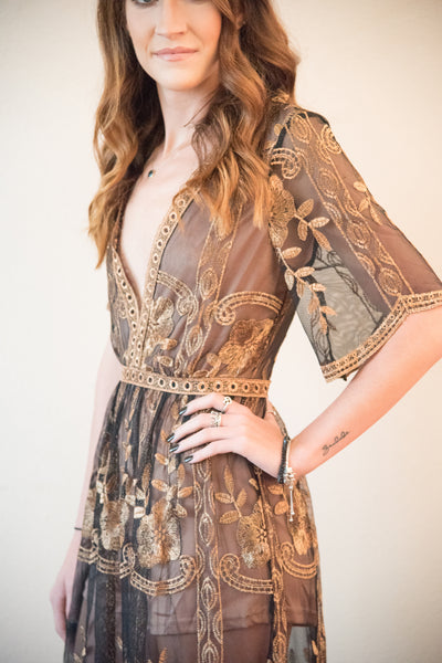 Sasha Embroidered Maxi Dress