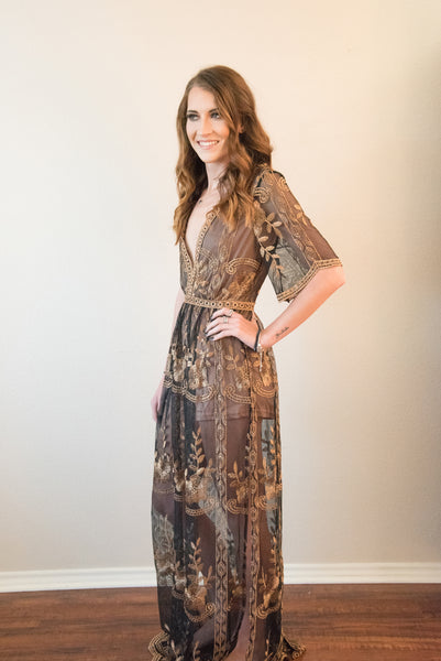 Sasha Embroidered Maxi Dress