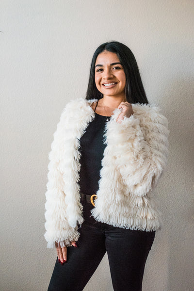 Fringe Benefits Faux Fur Layered Jacket