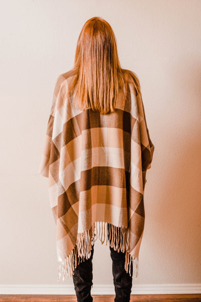 Isla Fringe Plaid Blanket Wrap