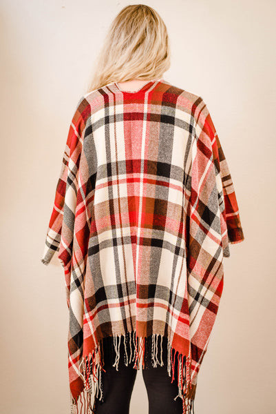 Isla Fringe Plaid Blanket Wrap