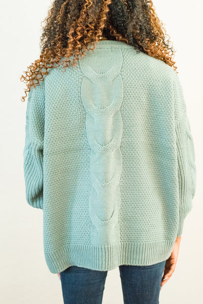 Penelope Cable Knit Balloon Sleeve Sweater