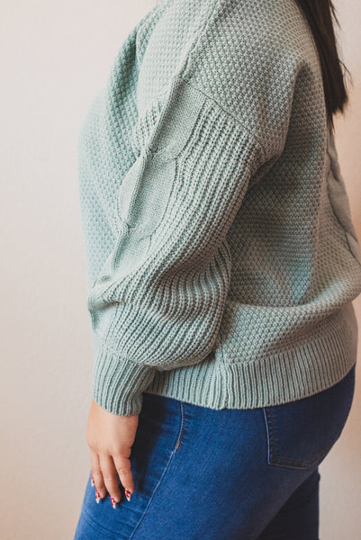 Penelope Cable Knit Balloon Sleeve Sweater