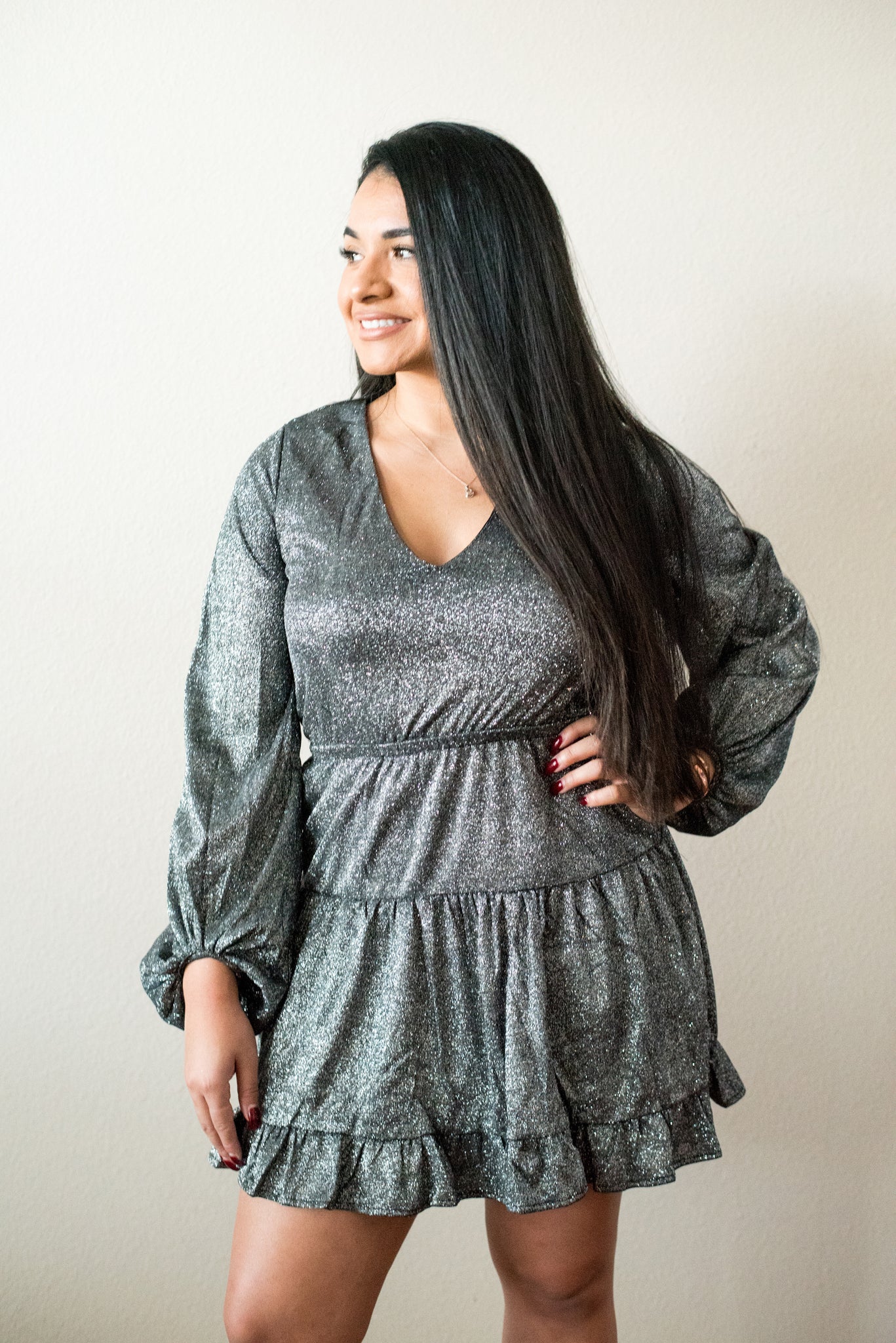 Roxanne Tiered Glitter Party Dress