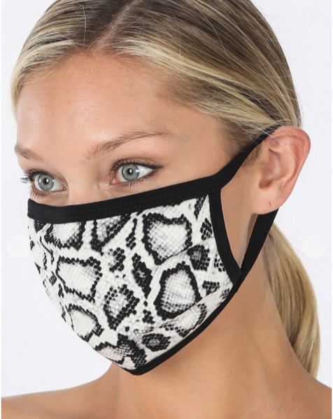 Snake Print Washable Face Mask