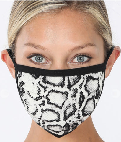 Snake Print Washable Face Mask