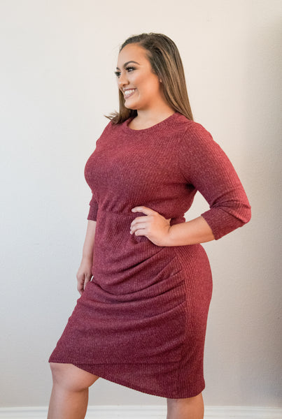 Some Like It Hot Thermal Knit Wrap Dress