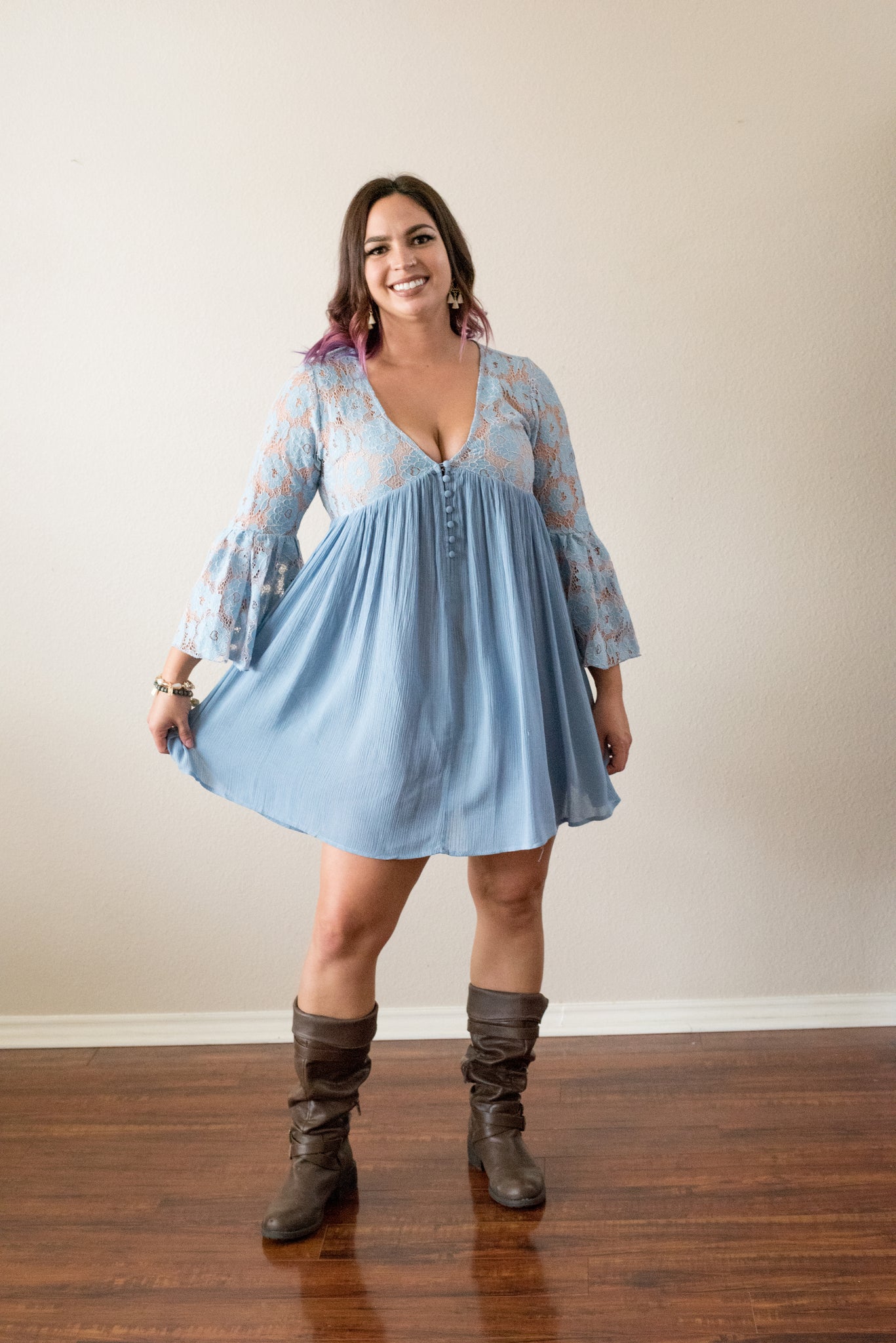 Bell sleeve tunic dress best sale