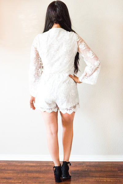 Lola White Lace Romper